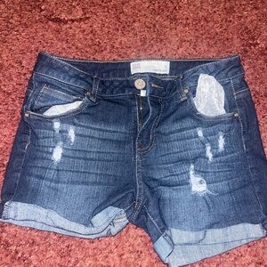 blue jean shorts